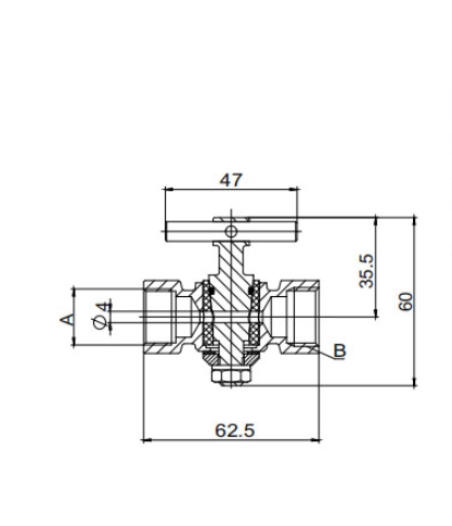 埃美柯黃銅旋塞閥851/852A結構圖 埃美柯黃銅旋塞閥851/852A結構圖