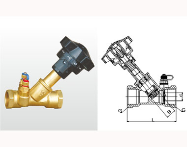 埃美柯黃銅雙位調節平衡閥結構圖