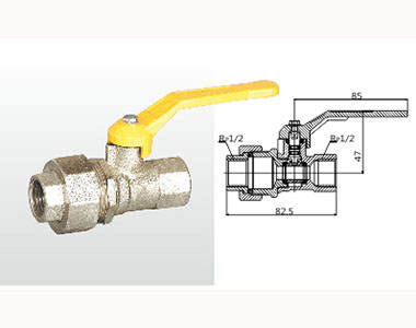 埃美柯黃銅內螺紋活接頭燃氣球閥結構圖 埃美柯黃銅內螺紋活接頭燃氣球閥結構圖