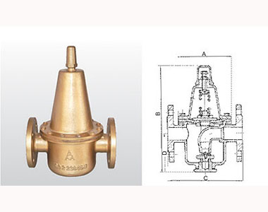 埃美柯黃銅可調式減壓閥702 結構圖 埃美柯黃銅可調式減壓閥702 結構圖