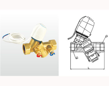 埃美柯黃銅電動動態平衡閥結構圖 埃美柯黃銅電動動態平衡閥結構圖