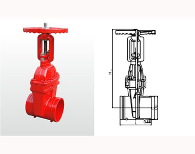埃美柯溝槽式消防閘閥結構圖 埃美柯溝槽式消防閘閥結構圖
