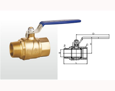 埃美柯黃銅球閥 (足通孔)結構圖 埃美柯黃銅球閥 (足通孔)結構圖