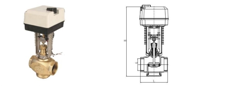 埃美柯流量調節電動溫控閥9623結構圖
