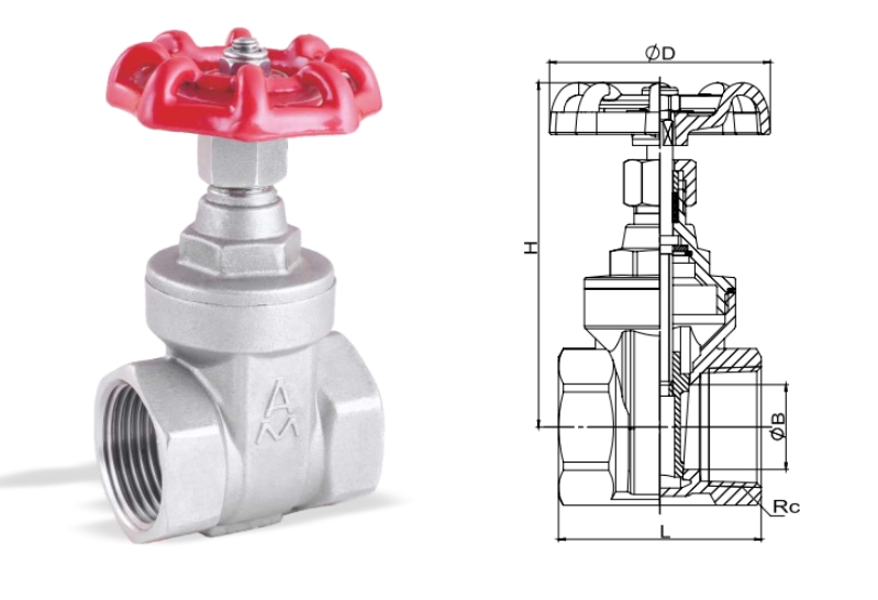 埃美柯不銹鋼閘閥8135結構圖