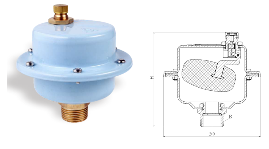 埃美柯杠桿式快速排氣閥748A結構圖